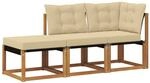 vidaXL Outdoor-Schnittsofa-Einheiten 3 St&uuml;ck Natur und Beige 900628