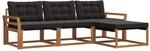 vidaXL Outdoor-Sofagarnitur mit Kissen 4-Tlg Natur und Schwarz 3369339