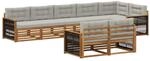 vidaXL Outdoor-Sofagarnitur mit Kissen 8 Stk Natur und Hellgrau 3383504
