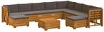 vidaXL Outdoor-Sofagarnitur 11 St&uuml;ck Braun Massivholz Akazie 3403110