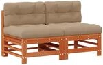 vidaXL Garten Mittelssofa Massives Kiefernholz Wachsbraun 865581