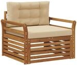 vidaXL Outdoor-Sofagarnitur Massives Akazienholz und Polyester Natur 3436398