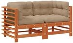 vidaXL Gartenecksofa Massives Kiefernholz Wachsbraun 865556
