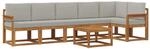 vidaXL Outdoor-Sofagarnitur mit Kissen 7-Tlg Natur und Hellgrau 3366489
