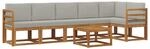 vidaXL Outdoor-Sofagarnitur mit Kissen 7-Tlg Natur und Hellgrau 3366484