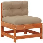 vidaXL Garten Mittelssofa Massives Kiefernholz Wachsbraun 865476