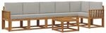 vidaXL Outdoor-Sofagarnitur mit Kissen 7-Tlg Natur und Hellgrau 3366494