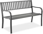 Relaxdays Gartenbank Stahl Grau f&uuml;r 2 Personen 82 cm x 127,5 cm x 59,5 cm 11,6 kg