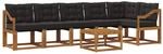 vidaXL Outdoor-Sofagarnitur mit Kissen 7-Tlg Natur und Schwarz 3368747