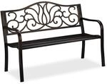 Relaxdays Gartenbank Stahl Gusseisen Schwarz-Bronze 2 Personen 90 cm x 127,5 cm x 63