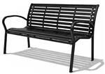 BERLINLODGE Gartenbank MYKONOS In Holzoptik Kunststoff & Metall 3-Sitzer 80x126x60cm