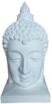 Relaxdays Buddha Kopf Polyresin Wei&szlig; Wetterfest 60 cm x 30 cm x 30 cm 2,5 kg