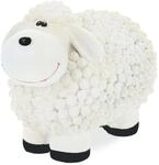 Relaxdays Gartenfigur Schaf Polyresin Wei&szlig; Wetterfest 16 cm x 21 cm x 12,5 cm 0,8 kg