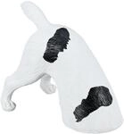 Relaxdays Hundefigur Polyresin Wei&szlig; Schwarz Wetterfest Frostfest UV-best&auml;ndig 23 x