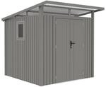 osoltus Metall Ger&auml;tehaus Klara B 225 X 190 Cm Grau mit Fenster