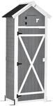 Outsunny Ger&auml;tehaus Tannenholz Dunkelgrau/Kohlegrau 78B x 52,5T x 182H cm