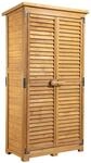 Wiltec Gartenhaus Lamellent&uuml;r 870X465X1600Mm Ger&auml;tehaus Gartenschrank Holz