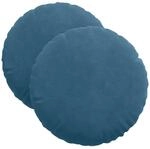 vidaXL Sitzkissen 2 St&uuml;ck Blau &Oslash; 40 x 13 cm Samt 42014136