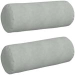vidaXL Bolsterkissen 2 St&uuml;ck Hellgrau &Oslash; 25 x 70 cm Cordstoff 42014328