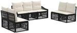 vidaXL Gartensofa-Set 7-Tlg Schwarz Poly-Rattan 3435973