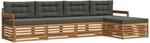 vidaXL Outdoor-Sofagarnitur mit Kissen 5-Tlg Natur und Anthrazit 3373287