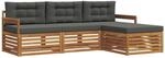 vidaXL Outdoor-Sofagarnitur mit Kissen 4-Tlg Natur und Anthrazit 3373247