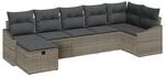 vidaXL Garten-Sofa-Set mit Kissen 7-Tlg Grau Poly Rattan 3359298