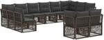vidaXL Gartensofa-Set 12-Tlg Grau Poly-Rattan 3434399