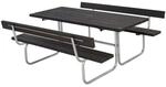 PLUS Gartensitzgruppe 177 cm RePlast Schwarz mit 2 R&uuml;ckenlehnen Classic...