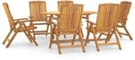 vidaXL 7-tlg Garten-Essgruppe Massivholz Teak Modell 91