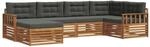 vidaXL Outdoor-Sofagarnitur mit Kissen 6-Tlg Natur und Anthrazit 3373732