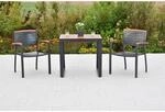 Merxx Tinos Set 3-tlg. 2 Stapelsessel Balkon-Tisch Ausziehbar 80 (120) x 70 cm