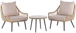 Beliani Bistro Set LAURETO Naturfarben Beige Schwarz Beige 85x76x86
