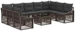vidaXL Gartensofa-Set 10-Tlg Grau Poly-Rattan 3436112
