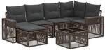 vidaXL Gartensofa-Set 7-Tlg Grau und Dunkelgrau Poly-Rattan 3435194