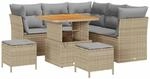 vidaXL Garten-Sofa-Set mit Kissen 8-Tlg Beige und Hellgrau 3363432