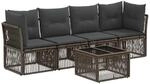 vidaXL Gartensofa-Set 5-Tlg Grau Poly-Rattan 3434132