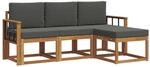 vidaXL Outdoor-Sofagarnitur mit Kissen 4-Tlg Natur und Anthrazit 3366230