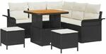 vidaXL Garten-Sofa-Set H&ouml;henverstellbar 8-Tlg Schwarz Poly Rattan 3362130