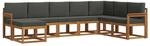 vidaXL Outdoor-Sofagarnitur mit Kissen 8-Tlg Natur und Anthrazit 3366805
