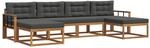 vidaXL Sofa Set mit Kissen 16-Tlg Natur und Anthrazit 3367975