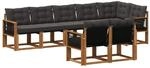 vidaXL Outdoor-Sofagarnitur mit Kissen 8 Stk Natur und Schwarz 3382032