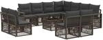 vidaXL Gartensofa-Set 12-Tlg Grau Poly-Rattan 3435749