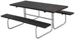 PLUS Gartensitzgruppe 177 cm RePlast Schwarz Classic Tisch-Bank-Kombination