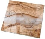 Tulup Tischplatte Naturholz mit Harz Couchtischplatte 60x60 cm Beige Tischplatte