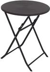 TRUTZHOLM Balkontisch Klapptisch Gartentisch Holzoptik Durchmesser 60cm Grau