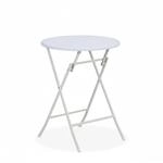 Relaxdays Gartentisch Rattanoptik Kunststoff Stahl Wei&szlig; Klappbar 75 cm x 60 cm 4 kg