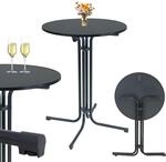 TRUTZHOLM Stehtisch Klappbar Durchmesser 80 cm H&ouml;he 110 cm Stahl Anthrazit