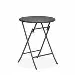 Relaxdays Gartentisch Rattanoptik Kunststoff Stahl Grau Klappbar 75 cm x 60 cm 4 kg