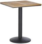 Beliani Gartentisch PALMI Heller Holzfarbton Schwarz 60x60x75